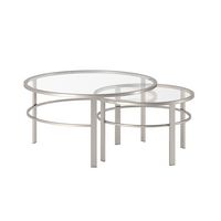 Camden&Wells - Gaia Nested Coffee Table (set of 2) - Satin Nickel - Large Front