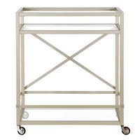 Camden&Wells - Wilson Bar Cart - Satin Nickel - Large Front