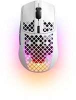SteelSeries - Aerox 3  Super Light Honeycomb Wireless RGB Optical Gaming Mouse - Wireless - Snow - Large Front