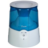 CRANE - 0.5 Gal. Warm Mist Humidifier with 2 Speed Settings - Blue/White - Large Front