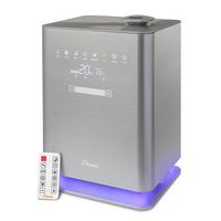 CRANE - 1.2 Gal. UV Light Warm & Cool Mist Humidifier with Remote - Gray - Large Front