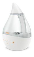 CRANE - 1 Gal. Drop Cool Mist Humidifier with Sound Machine - Clear/White - Large Front