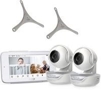 Hubble Connected Nursery Pal Deluxe Twin Wireless, Wi-Fi Enabled Baby Monitor - White - Large Front