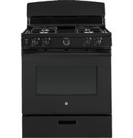 GE - 4.8 Cu. Ft. Freestanding Gas Range - Black - Large Front