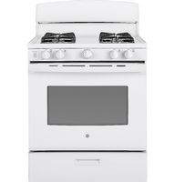 GE - 4.8 Cu. Ft. Freestanding Gas Range - White - Large Front