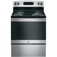 GE - 5.0 Cu. Ft. Self-Cleaning Freestanding Electric Range - Stainless Steel - Large Front