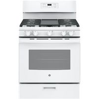 GE - 5.0 Cu. Ft. Freestanding Gas Range - White - Large Front