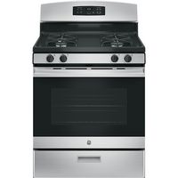 GE - 4.8 Cu. Ft. Freestanding Gas Range - Stainless Steel - Large Front