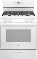 GE - 4.8 Cu. Ft. Freestanding Gas Range - White - Large Front