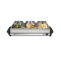 Proctor Silex - Triple Buffet Server - STAINLESS STEEL - Large Front