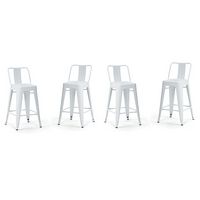 Simpli Home - Rayne Metal Counter Height Stool (Set of 4) - White - Large Front