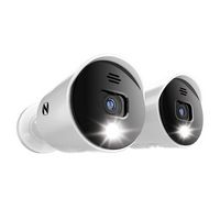 Night Owl - Wired Add On 4K Ultra HD Spotlight Cameras with Audio (2-Pack) - White/Black - Large Front