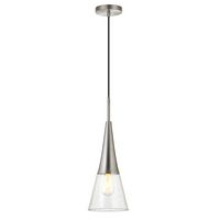 Camden&Wells - Myra Clear Glass Pendant - Brushed Nickel - Large Front