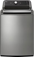 LG - 5.3 Cu. Ft. High-Efficiency Smart Top Load Washer with 4-Way Agitator - Graphite Steel - Large Front
