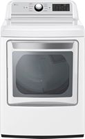 LG - 7.3 Cu. Ft. Smart Electric Dryer with EasyLoad Door - White - Large Front