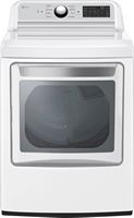 LG - 7.3 Cu. Ft. Smart Gas Dryer with EasyLoad Door - White - Large Front