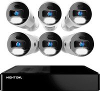 Night Owl - 8-Channel, 6-camera Indoor/Outdoor Wired 4K Ultra HD 2TB NVR Spotlight Surveillance S... - Large Front