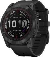Garmin - fēnix 7X  Sapphire Solar GPS Smartwatch 51 mm Fiber-reinforced polymer - Black DLC Titanium - Large Front