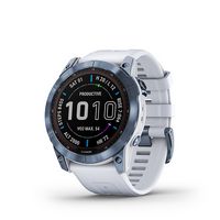 Garmin - fēnix 7X  Sapphire Solar GPS Smartwatch 51 mm Fiber-reinforced polymer - Mineral Blue DL... - Large Front