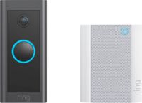 Ring - Wi-Fi Smart Video Doorbell - Wired with Chime - Black - Large Front