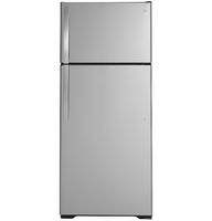 GE - 17.5 Cu. Ft. Top-Freezer Refrigerator with Edge-to-Edge Glass Shelves - Stainless Steel - Large Front