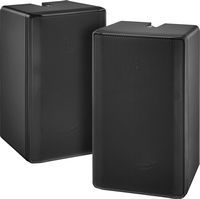 Insignia™ - 2-Way Indoor/Outdoor Speakers (Pair) - Black - Large Front