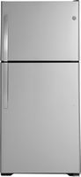 GE - 21.9 Cu. Ft. Garage-Ready Top-Freezer Refrigerator - Stainless Steel - Large Front