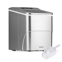 NewAir - 26 lbs. Countertop Ice Maker - Matte Silver - Large Front