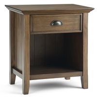 Simpli Home - Acadian Bedside Table - Rustic Natural Aged Brown - Large Front