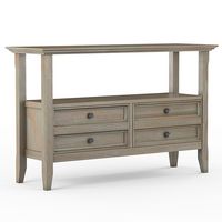 Simpli Home - Amherst Console Sofa Table - Distressed Grey - Large Front