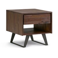 Simpli Home - Lowry End Table - Distressed Charcoal Brown - Large Front