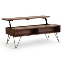 Simpli Home - Hunter Lift Top Coffee Table - Umber Brown - Large Front