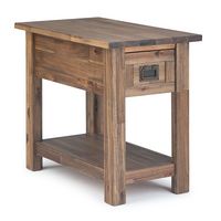 Simpli Home - Monroe Narrow Side Table - Rustic Natural Aged Brown - Large Front
