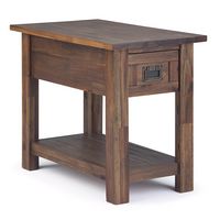 Simpli Home - Monroe Narrow Side Table - Distressed Charcoal Brown - Large Front
