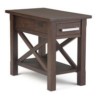 Simpli Home - Kitchener Narrow Side Table - Warm Walnut Brown - Large Front