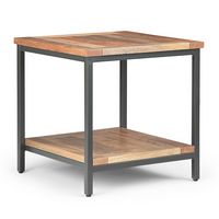 Simpli Home - Skyler SOLID MANGO WOOD and Metal 22 inch Wide Square Industrial End Table in - Nat... - Large Front