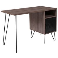 Alamont Home - Woodridge Collection Rectangle Contemporary Laminate Home Office Desk - Rustic - Large Front