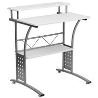 Alamont Home - Clifton Rectangle Contemporary Laminate  Home Office Desk - White - Large Front