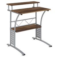 Alamont Home - Clifton Rectangle Contemporary Laminate  Home Office Desk - Rustic Walnut - Large Front
