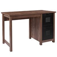 Alamont Home - New Lancaster Collection Rectangle Contemporary Laminate 2-Drawer Home Office Desk... - Large Front