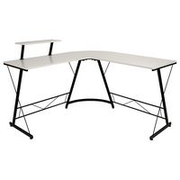 Alamont Home - Ginny L Contemporary Laminate  Home Office Desk - White/Black - Large Front