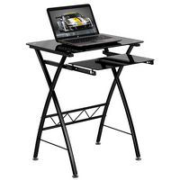 Alamont Home - Norris Rectangle Contemporary Glass Home Office Desk - Black - Large Front