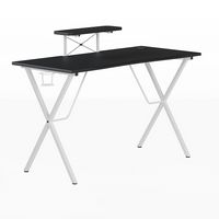 Alamont Home - Mallot Rectangle Contemporary Laminate Gaming Desk - Black/White - Large Front