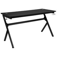 Alamont Home - Duncan Rectangle Modern Laminate  Gaming Desk - Black - Large Front