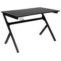 Flash Furniture - Duncan Rectangle Modern Laminate  Gaming Desk - Black - Large Front