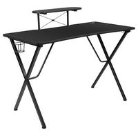 Alamont Home - Mallot Rectangle Contemporary Laminate  Gaming Desk - Black - Large Front