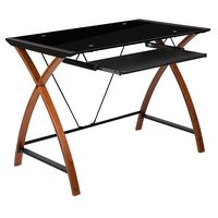 Alamont Home - Jude Rectangle Contemporary Glass  Home Office Desk - Black - Large Front