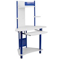 Alamont Home - Walker Triangle Contemporary Laminate Home Office Desk - Blue and White - Large Front