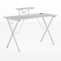 Alamont Home - Mallot Rectangle Contemporary Laminate Gaming Desk - White - Large Front