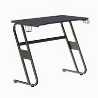 Alamont Home - Fisher Rectangle Contemporary Laminate  Gaming Desk - Black - Large Front